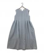 YORIヨリ）の古着「フクレサイドギャザーワンピース」｜ブルー