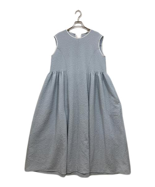 YORI（ヨリ）YORI (ヨリ) フクレサイドギャザーワンピース ブルー サイズ:Mの古着・服飾アイテム