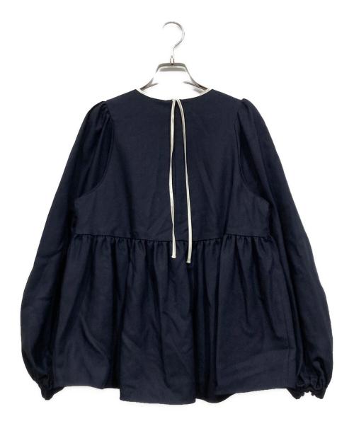 YORI（ヨリ）YORI (ヨリ) ドライツイードパフブラウス ネイビー サイズ:Freeの古着・服飾アイテム