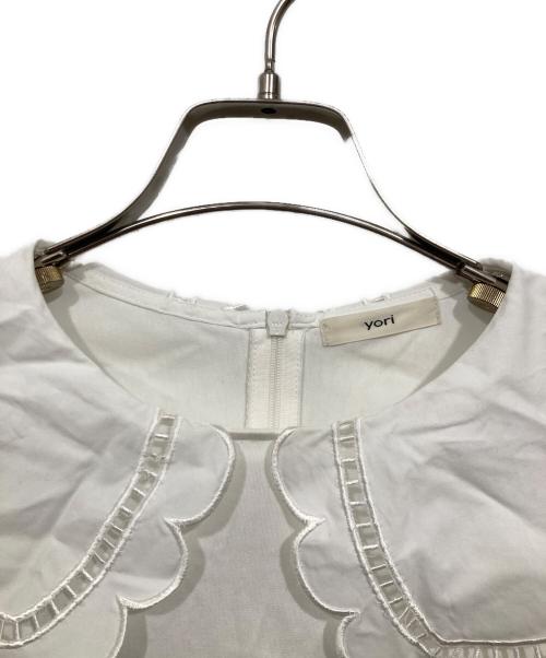YORI（ヨリ）YORI (ヨリ) スカラップカラーロンTEE ホワイト サイズ:Freeの古着・服飾アイテム