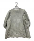OHGAオオガ）の古着「バルーン半袖ブラウス」｜ホワイト×ブラック