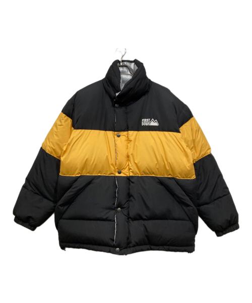 FIRST DOWN（ファーストダウン）FIRST DOWN (ファーストダウン) the apartment (ジ アパートメント) リバーシブルダウンジャケット / 2 FACE ARCTIC DOWN JACKET イエロー×シルバー サイズ:Lの古着・服飾アイテム