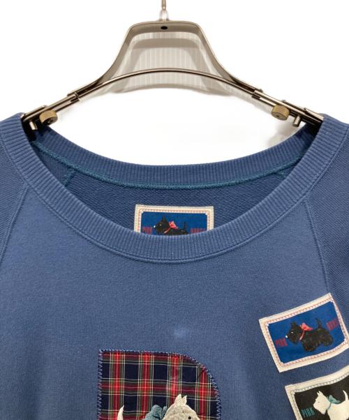 PINK HOUSE（ピンクハウス）PINK HOUSE (ピンクハウス) スコッチテリアプリントスウェットワンピース ブルー サイズ:Freeの古着・服飾アイテム