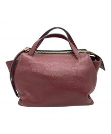 GIANNI CHIARINI（ジャンニ キアリーニ）の古着「オリガミS / 2WAYハンドバッグ」｜ボルドー