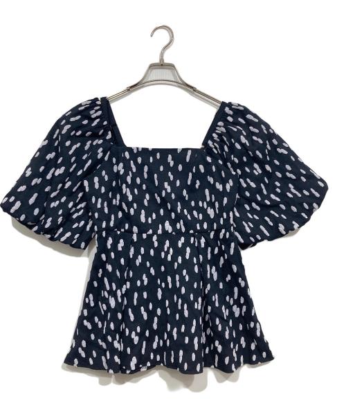 masaco teranishi（マサコテラニシ）masaco teranishi (マサコテラニシ) 袖付3wayプリントトップス ネイビー サイズ:36の古着・服飾アイテム