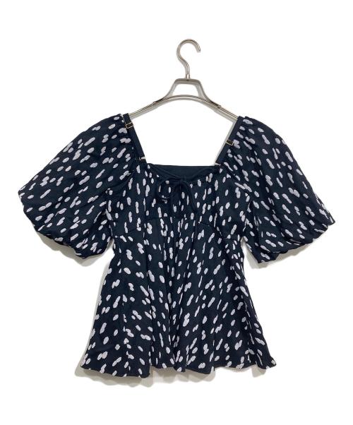 masaco teranishi（マサコテラニシ）masaco teranishi (マサコテラニシ) 袖付3wayプリントトップス ネイビー サイズ:36の古着・服飾アイテム