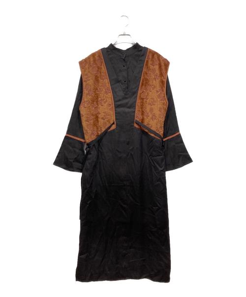 PUBLIC TOKYO（パブリックトウキョウ）PUBLIC TOKYO (パブリックトウキョウ) ブラウスコンビワンピース ブラウン サイズ:Freeの古着・服飾アイテム