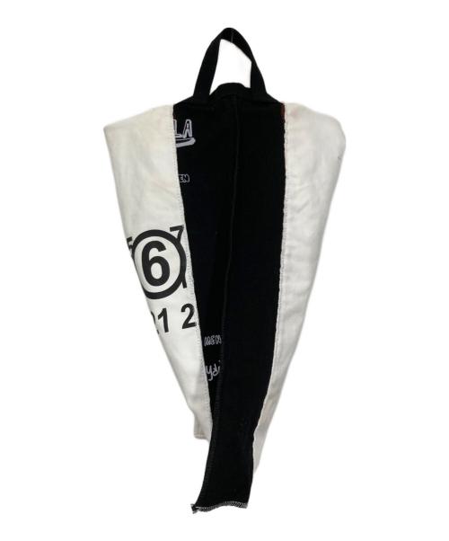 MM6 Maison Margiela（エムエムシックスメゾンマルジェラ）MM6 Maison Margiela (エムエムシックスメゾンマルジェラ) 3wayキャンバストートバッグ ブラック×ホワイトの古着・服飾アイテム
