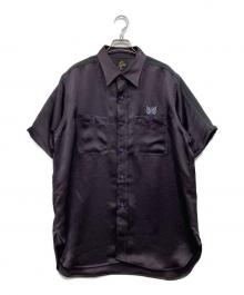 Needles（ニードルズ）の古着「Work Shirt Poly Sateen」｜ブラック×パープル