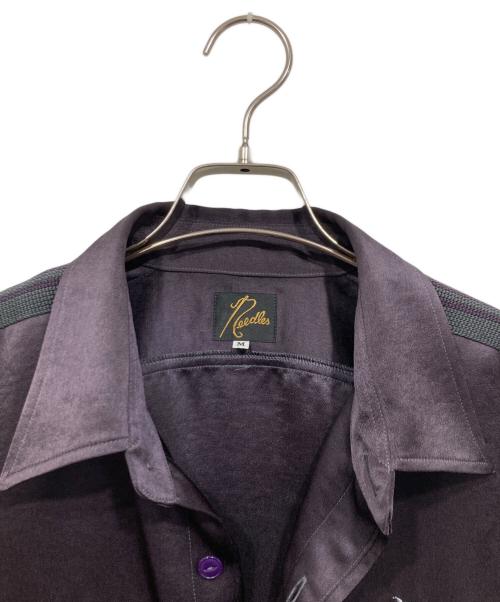 Needles（ニードルズ）Needles (ニードルズ) Work Shirt Poly Sateen ブラック×パープル サイズ:Mの古着・服飾アイテム