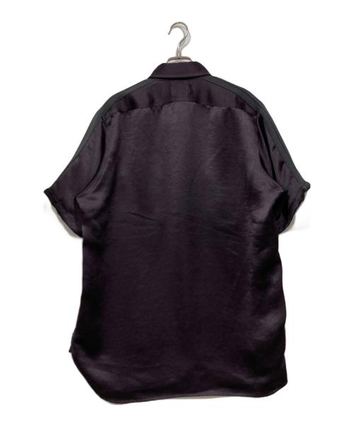 Needles（ニードルズ）Needles (ニードルズ) Work Shirt Poly Sateen ブラック×パープル サイズ:Mの古着・服飾アイテム