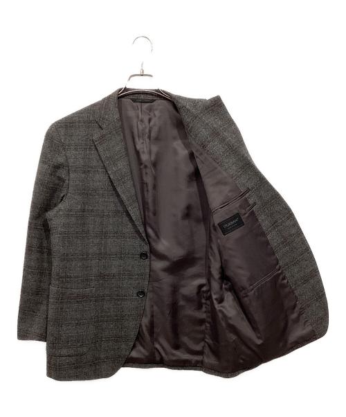 D'URBAN（ダーバン）D'URBAN (ダーバン) テーラードジャケット / ストレッチ ウール混ジャケット / ロロピアーナ / チェック グレー サイズ:サイズ表記なしの古着・服飾アイテム