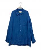 Graphpaperグラフペーパー）の古着「長袖シャツ / SIDOGRAS Twill Viscose Oversized Sleeping Shirt」｜ブルー