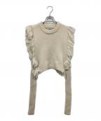 HYKEハイク）の古着「フリンジニットベスト / FRINGE SWEATER VEST」｜ホワイト