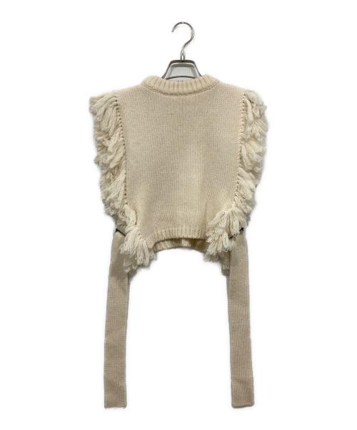 HYKE（ハイク）HYKE (ハイク) フリンジニットベスト / FRINGE SWEATER VEST ホワイト サイズ:Freeの古着・服飾アイテム