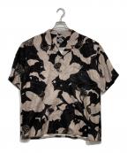 BUDSPOOL×Gakkinバッズプール×ガッキン）の古着「浮蓮華 HAWAIIAN SHIRT」｜ブラック×ベージュ