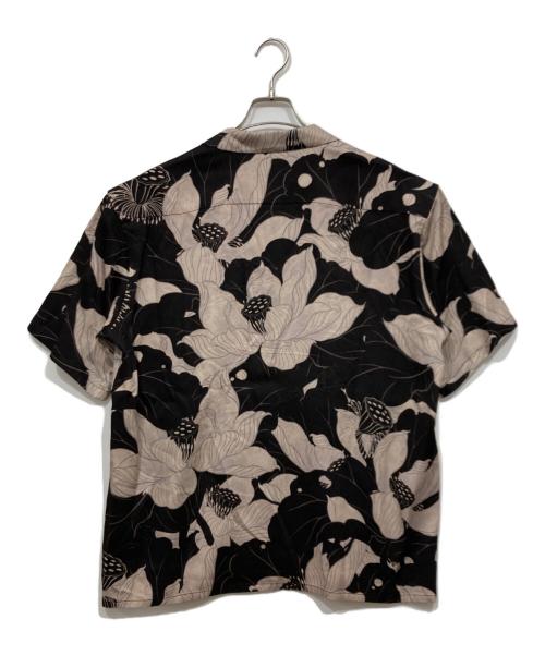 BUDSPOOL（バッズプール）BUDSPOOL (バッズプール) Gakkin (ガッキン) 浮蓮華 HAWAIIAN SHIRT ブラック×ベージュ サイズ:Mの古着・服飾アイテム