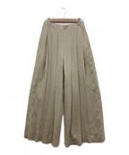 STUMBLYスタンブリ―）の古着「タックワイドパンツ」｜ベージュ