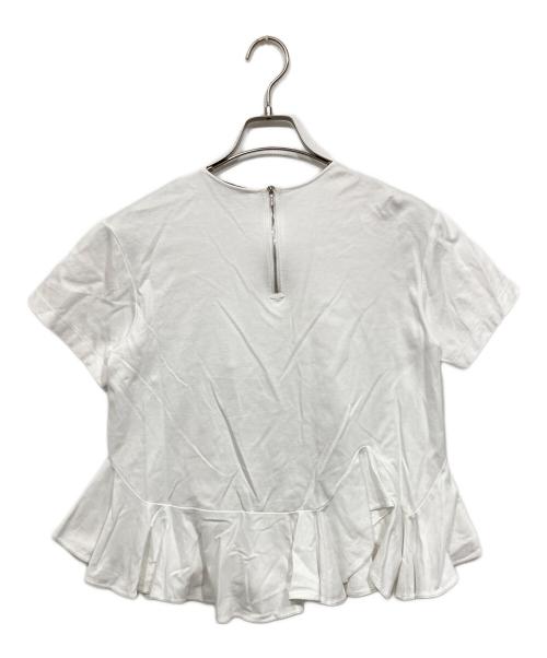 DRAWER（ドゥロワー）Drawer (ドゥロワー) アシンメトリーヘムフレアショートスリーブ ホワイト サイズ:1の古着・服飾アイテム