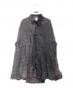 VEINヴェイン）の古着「VEIN CO GEORGETTE VESSEL L/S SHIRT」｜グレー