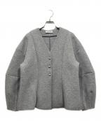 Adam et Ropeアダム エ ロペ）の古着「ペプラムダンボールカーディガン」｜グレー