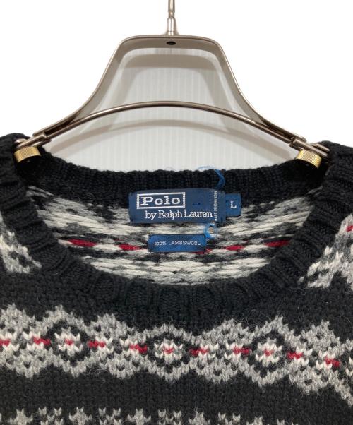POLO RALPH LAUREN（ポロ・ラルフローレン）POLO RALPH LAUREN (ポロ・ラルフローレン) ウールニット ブラック サイズ:Lの古着・服飾アイテム