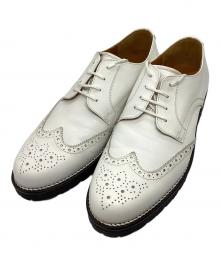 TOMO & CO（トモアンドシーオー）の古着「ウイングチップメダリオンシューズ」｜ホワイト