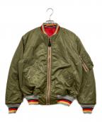 EVISUエヴィス）の古着「MA-1 リバーシブルフライトジャケット」｜オリーブ×レッド