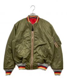 EVISU（エヴィス）の古着「MA-1 リバーシブルフライトジャケット」｜オリーブ×レッド