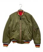 EVISUエヴィス）の古着「MA-1 リバーシブルフライトジャケット」｜オリーブ×レッド