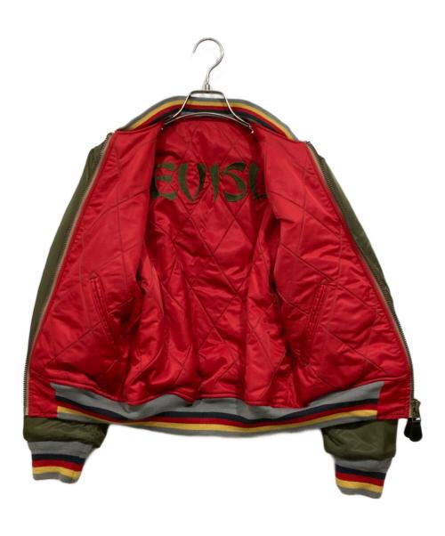 EVISU（エヴィス）EVISU (エヴィス) MA-1 リバーシブルフライトジャケット オリーブ×レッド サイズ:34の古着・服飾アイテム