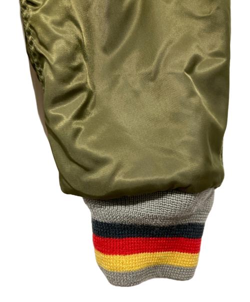 EVISU（エヴィス）EVISU (エヴィス) MA-1 リバーシブルフライトジャケット オリーブ×レッド サイズ:34の古着・服飾アイテム