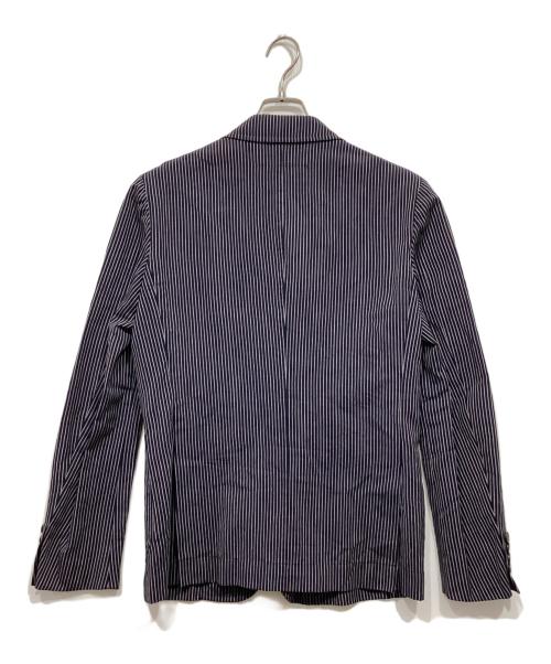 COMME des GARCONS HOMME DEUX（コムデギャルソン オム ドゥ）COMME des GARCONS HOMME DEUX (コムデギャルソン オム ドゥ) リネン混ストライプジャケット ネイビー サイズ:XSの古着・服飾アイテム