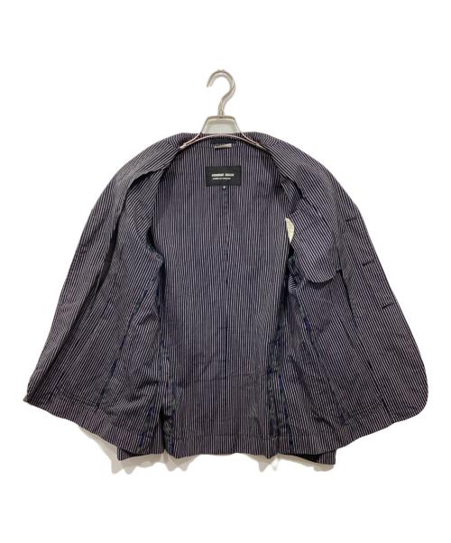 COMME des GARCONS HOMME DEUX（コムデギャルソン オム ドゥ）COMME des GARCONS HOMME DEUX (コムデギャルソン オム ドゥ) リネン混ストライプジャケット ネイビー サイズ:XSの古着・服飾アイテム
