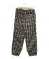 SUPREME (シュプリーム) Nylon Plaid Track Pants ブラック×ホワイト サイズ:M：9000円