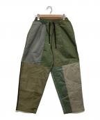 MAISON SPECIALメゾンスペシャル）の古着「パッチワークパンツ」｜グリーン