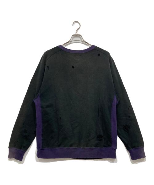 Needles（ニードルズ）Needles (ニードルズ) 2-Tone Crew Neck Sweat S ブラック サイズ:Lの古着・服飾アイテム