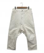 GANRYUガンリュウ）の古着「サルエルホワイトデニムパンツ」｜ホワイト