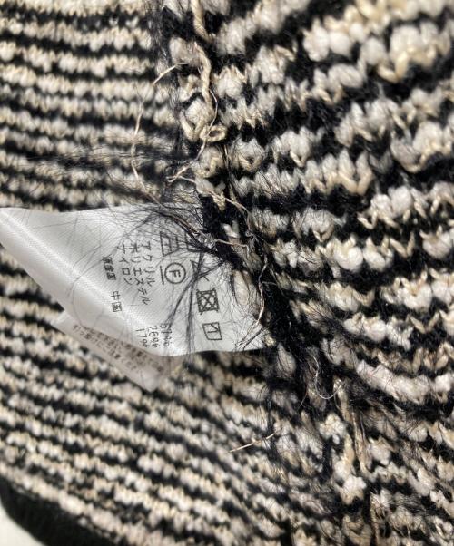 DoCLASSE（ドゥクラッセ）DoCLASSE (ドゥクラッセ) ツイーディニット・フリンジジャケット ホワイト×ブラック サイズ:Mの古着・服飾アイテム