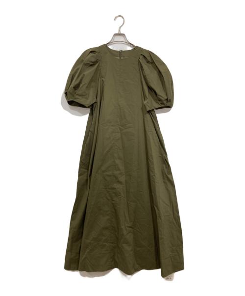 CADUNE（カデュネ）CADUNE (カデュネ) バルーンスリーブロングワンピース カーキ サイズ:38の古着・服飾アイテム