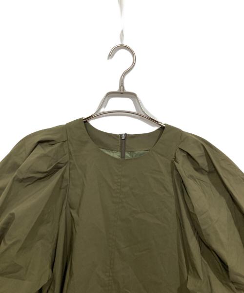 CADUNE（カデュネ）CADUNE (カデュネ) バルーンスリーブロングワンピース カーキ サイズ:38の古着・服飾アイテム