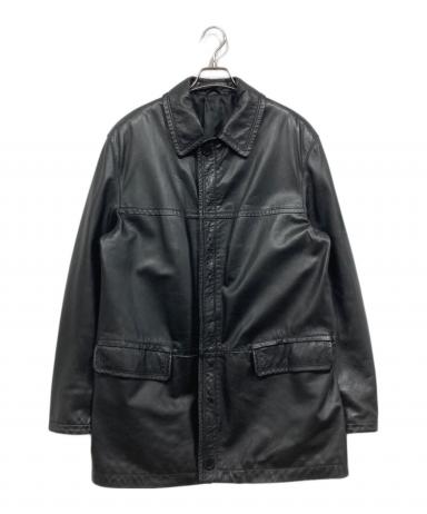 Vera Pelle ブラックレザージャケット 50 中古・古着通販】VERA PELLE (ベラペレ) ジップレザージャケット