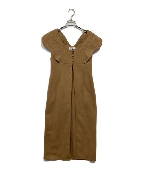 euw（イユー）euw (イユー) nuance collar gilet/ニュアンスカラージレ ベージュ サイズ:１の古着・服飾アイテム