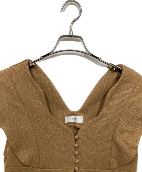 euw（イユー）euw (イユー) nuance collar gilet/ニュアンスカラージレ ベージュ サイズ:１の古着・服飾アイテム