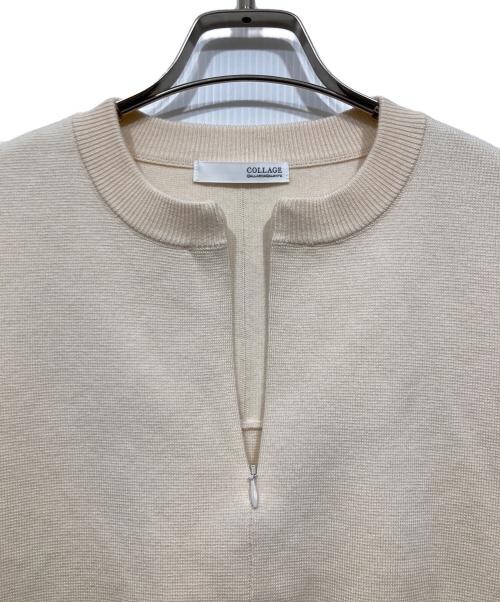 COLLAGE GALLARDAGALANTE（コラージュ ガリャルダガランテ）COLLAGE GALLARDAGALANTE (コラージュ ガリャルダガランテ) ジップスウェットライクニット アイボリー サイズ:Fの古着・服飾アイテム
