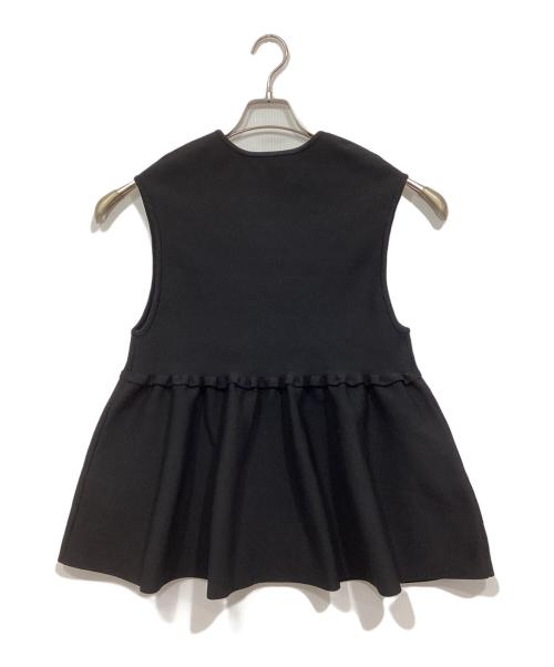 SHIPS（シップス）SHIPS (シップス) フロント ジップ フリル デザイン ペプラム ジレ ブラック サイズ:ONE SIZEの古着・服飾アイテム