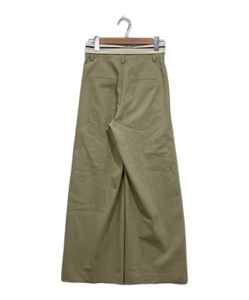 NOLLEY'S sophi（ノーリーズソフィー）NOLLEY'S sophi (ノーリーズソフィー) ウォッシャブル折り返しチノワイドパンツ ベージュ サイズ:34の古着・服飾アイテム