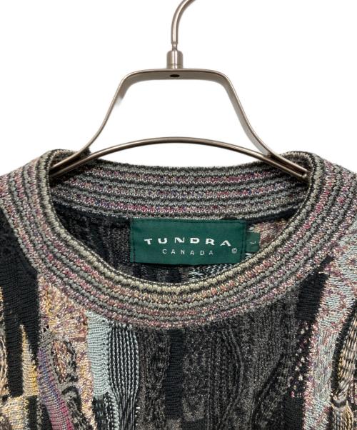 TUNDRA（ツンドラ）TUNDRA (ツンドラ) 3Dニット グレー サイズ:Lの古着・服飾アイテム
