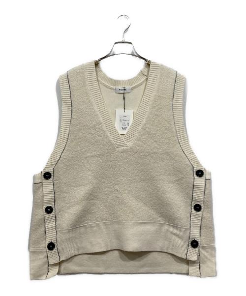 machatt（マチャット）machatt (マチャット) サイドボタンニットベスト ホワイト サイズ:Freeの古着・服飾アイテム