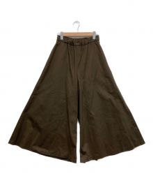 mizuiro-ind（ミズイロインド）の古着「ワイドフレアパンツ」｜カーキ